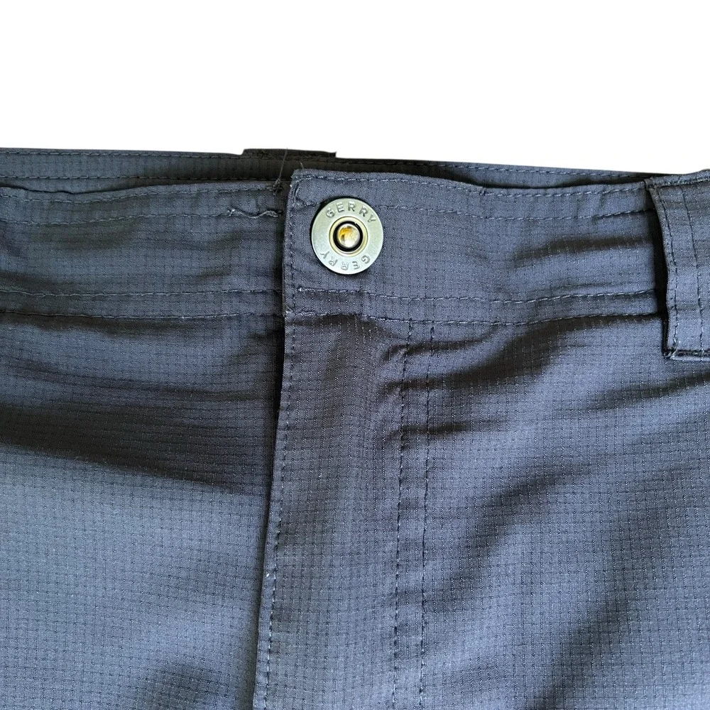 Gerry Cargo Shorts Mens 34 Gray Lightweight Pockets Quick Dry‎ Elastic Waist